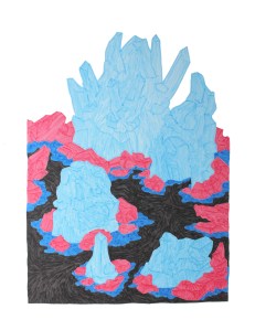 dessin cristaux bleu